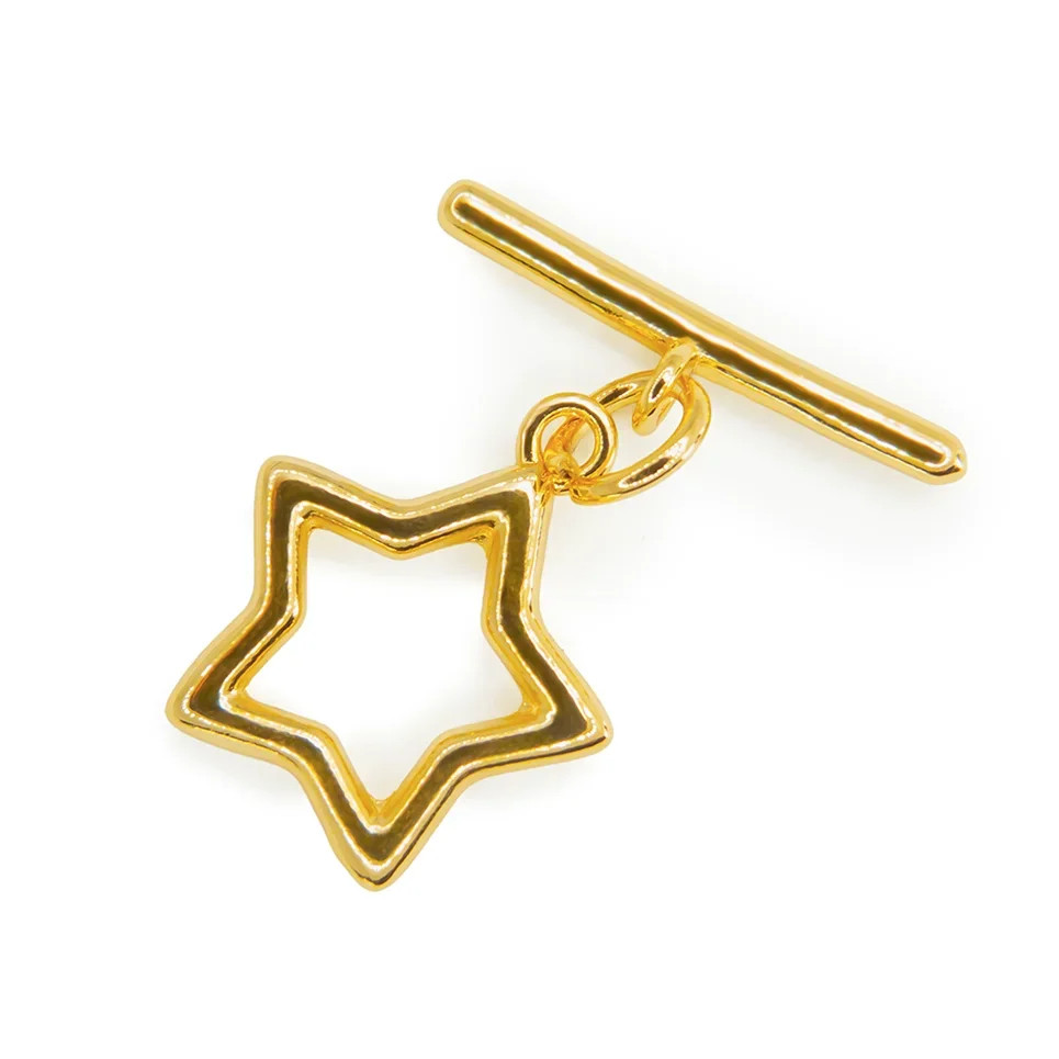 TOGGLE CLASP-Star 20x14mm-18K Gold Plated | Eureka Crystal Beads