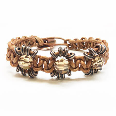 Edgy Leather Macrame Bracelet