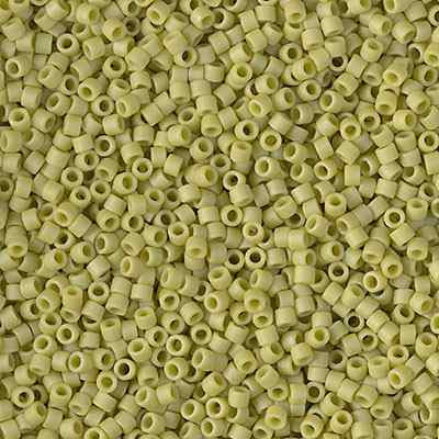 Miyuki DELICA Seed Beads 11/0 GILT LINED WHITE OPAL (7.6 grams tube)