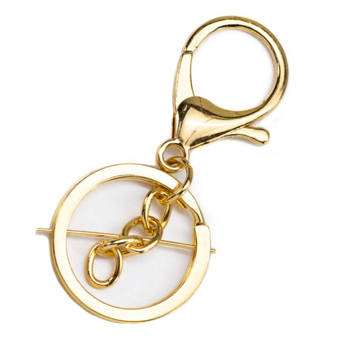 Key ring with lobster claw clasp and swivel eyelet, gilded brass, 2pcs.