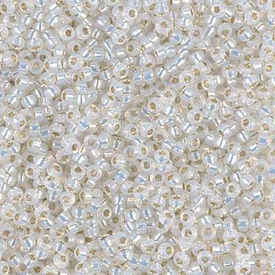 Miyuki DELICA Seed Beads 11/0 GILT LINED WHITE OPAL (7.6 grams tube)