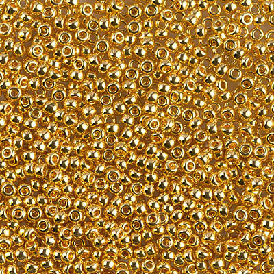 Miyuki Round Seed Beads, 11/0 size, 50 Gram Bulk Bag, #191 24kt Gold Plated