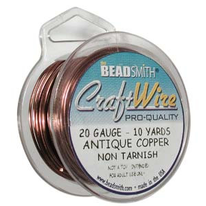 The Beadsmith Non-Tarnish Antique Brass Color Copper Craft Wire 26 Gauge -  30 Yards — Beadaholique