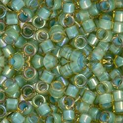 TOHO Aiko Seed Beads SIZE-11 #952 SEAFOAM-LINED LT TOPAZ RAINBOW