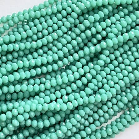 20mm Teal Rondelle Clear Beads