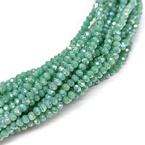 Chinese Crystal Rondelle Beads 3x2mm JADE GREEN AB