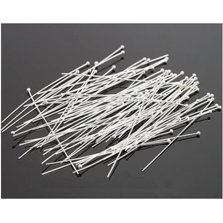50mm Rhodium Plated Ball Head Pin, Rhodium Ball Needle, Eye Pin, Pin  Charms, Needle Charms, Needle, Rhodium Plated Needle, Pin RDM838 -   Denmark