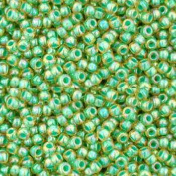 Trollbeads◆Forest Reflections☆ブラック x グリーンラメ toho-round11-rainbow-lt-