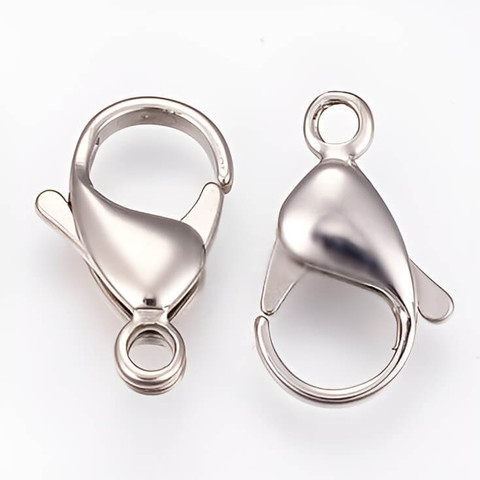 Large Stainless Steel Lobster Clasps 25x15mm, 3pcs.