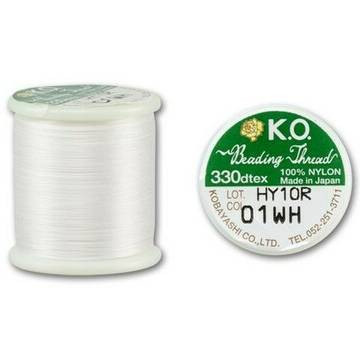 K.O. Beading Thread, Natural Japanese Beading Thread 43322 55 Yds, KO  Beading Thread, Size B Beading Thread, Pre-waxed Nylon Beading Thread, 