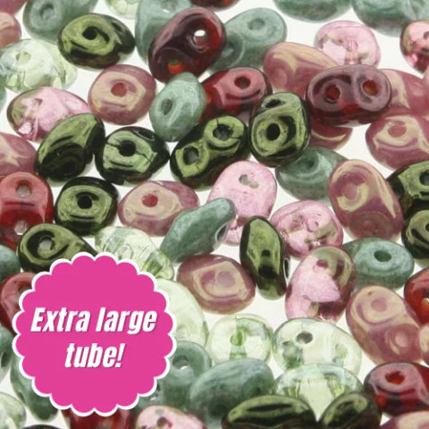 トローズビーズ SuperDuo ANTIQUE ROSES MIX - Czech Glass| EUREKA CRYSTAL BEADS