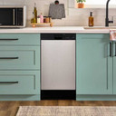 Whirlpool® 18" Stainless Steel Dishwasher with Half Load Cycle and Triple Spray Arms - 48 dBA WDFS5118SS