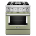 KitchenAid® 30'' Smart Commercial-Style Dual Fuel Range with 4 Burners KFDC500JAV