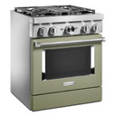 KitchenAid® 30'' Smart Commercial-Style Dual Fuel Range with 4 Burners KFDC500JAV