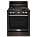 Kitchenaid® 30-Inch 5-Burner Gas Convection Range KFGG500EBS