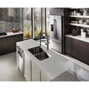 Kitchenaid® 23.8 cu. ft. 36" Counter-Depth French Door Platinum Interior Refrigerator with PrintShield™ Finish KRFC704FPS