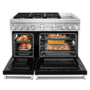 KitchenAid® 48'' Smart Commercial-Style Dual Fuel Range with Griddle KFDC558JBK