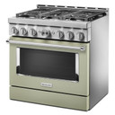 KitchenAid® 36'' Smart Commercial-Style Gas Range with 6 Burners KFGC506JAV