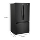 Whirlpool® 36-Inch Wide Counter-Depth French Door Bottom Mount Refrigerator - 20 cu. ft. WRFC2036RB