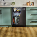 Whirlpool® 24-Inch Dishwasher with Total Coverage Wash Action and Auto Open Air Dry in Fingerprint Resistant Black Stainless WDTS8024SV