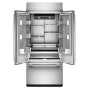 Kitchenaid® 20.8 Cu. Ft. 36" Built-In French Door Bottom Mount Refrigerator with Platinum Interior KBFN536SPS