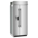 Kitchenaid® 20.8 Cu. Ft. 36" Built-In Side-by-Side Refrigerator features Exterior Water and Ice Dispenser with Measured Fill KBSD736SPS