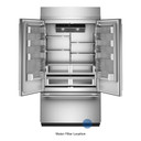 Kitchenaid® 24.2 Cu. Ft. 42"" Built-In French Door Bottom Mount Refrigerator with Platinum Interior KBFN542SPS