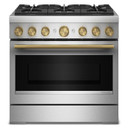 KitchenAid® 36-Inch 6 Burner Commercial-Style Dual Fuel Range with No Preheat Air Fry Mode KFDS936SSS