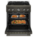 KitchenAid® 30-Inch 4 Burner Commercial-Style Gas Range with No Preheat Air Fry Mode KFGS930SBE