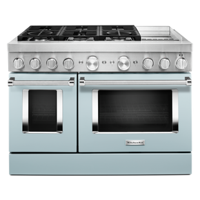 KitchenAid® 48'' Smart Commercial-Style Dual Fuel Range with Griddle KFDC558JMB