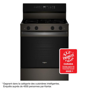 Whirlpool® 30-inch Smart Electric Smart Range with Air Cooking Technology, No Preheat Air Fry, High Speed Preheat Oven, WipeClean™ Coating, and Steam/Self Clean YWFES7530RV
