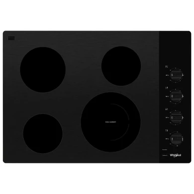 Whirlpool® 30-inch Electric Ceramic Glass Cooktop with Dual Radiant Element WCE55US0HB