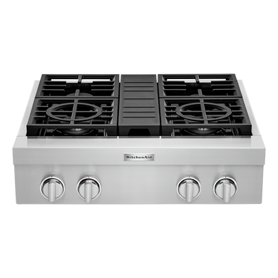 KitchenAid® 30'' 4-Burner Commercial-Style Gas Rangetop KCGC500JSS