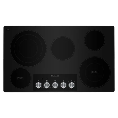 Kitchenaid® 36" Electric Cooktop with 5 Elements and Knob Controls KCES556HSS