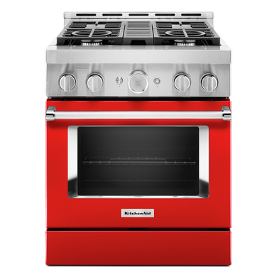 KitchenAid® 30'' Smart Commercial-Style Gas Range with 4 Burners KFGC500JPA