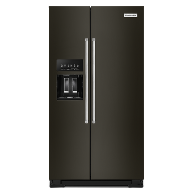 Kitchenaid® 24.8 cu ft. Side-by-Side Refrigerator with Exterior Ice and Water and PrintShield™ Finish KRSF705HBS