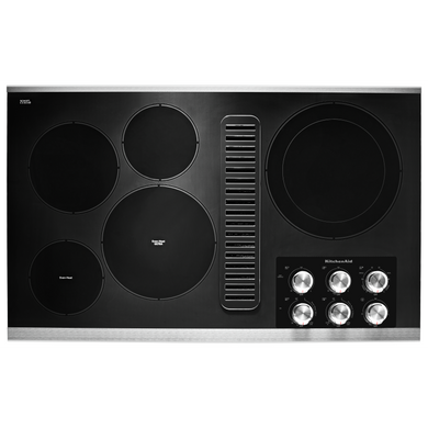 Kitchenaid® 36 Electric Downdraft Cooktop with 5 Elements KCED606GSS