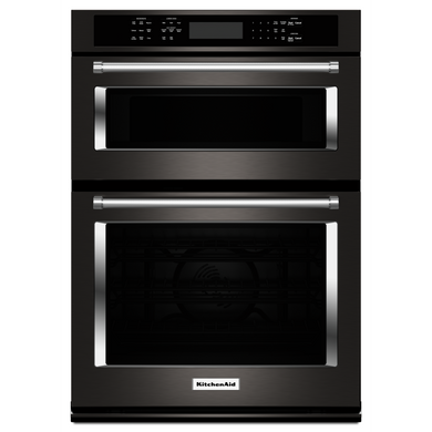 Kitchenaid® 30" Combination Wall Oven with Even-Heat™ True Convection (Lower Oven) KOCE500EBS