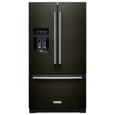 Kitchenaid® 26.8 Cu. Ft. Standard-Depth French Door Refrigerator with Exterior Ice and Water Dispenser KRFF577KBS