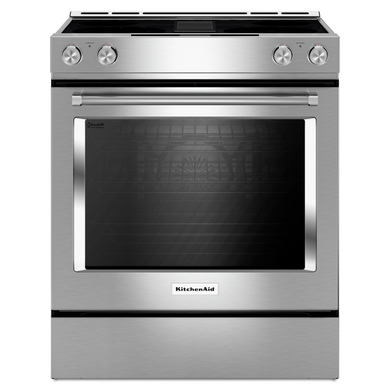 Kitchenaid® 30-Inch 4-Element Electric Downdraft Front Control Range KSEG950ESS