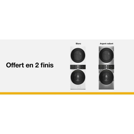 Whirlpool® Smart ENERGY STAR® Front Load Laundry Tower 5.2 cu. ft. Washer & 7.4 cu. ft. Electric Dryer with UV Clean Technology and FreshFlow™ Vent System YWEF5727TW