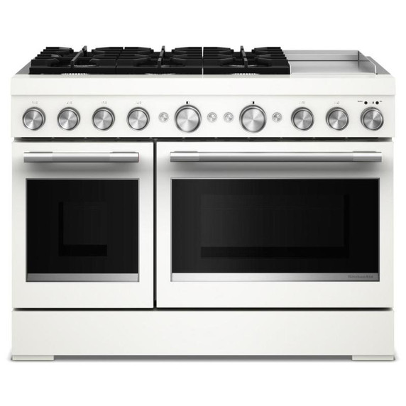 KitchenAid® 48-Inch 6 Burner Commercial-Style Dual Fuel Range with Griddle KFDD948SPL