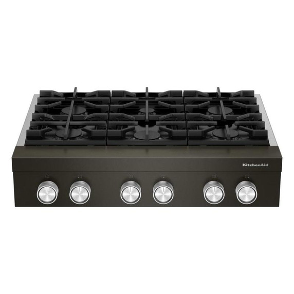 KitchenAid® 36-inch 6-Burner Gas Commercial-Style Rangetop KCGK936TBE