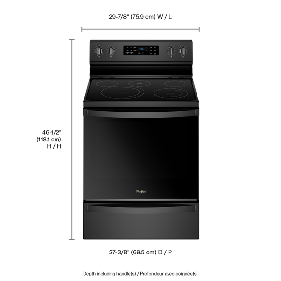 Whirlpool® 6.4 Cu. Ft. Freestanding Electric Range with Frozen Bake™ Technology YWFE775H0HB