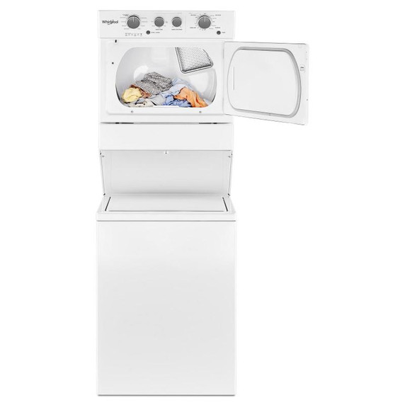 Whirlpool® 4.0 cu.ft I.E.C. Gas Stacked Laundry Center 9 Wash cycles and AutoDry™ WGT4027HW Whirlpool® 4.0 cu.ft I.E.C. Gas Stacked Laundry Center 9 Wash cycles and AutoDry™ WGT4027HW
