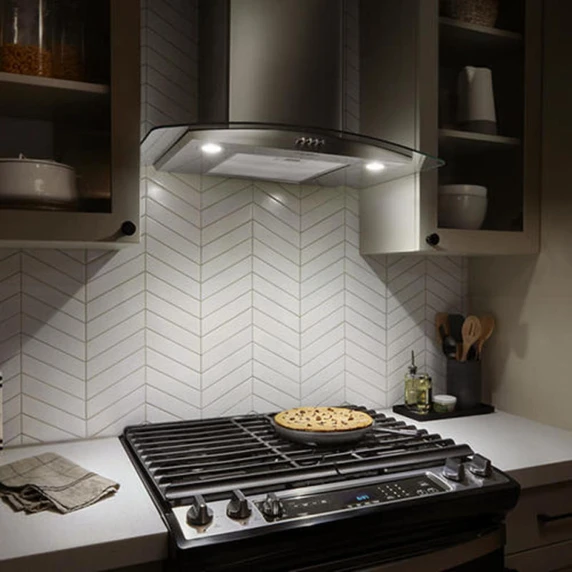 Whirlpool® 30" Curved Glass Wall Mount Range Hood WVW51UC0LS