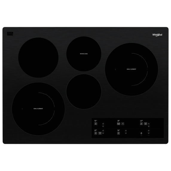 Whirlpool® 30-inch Electric Ceramic Glass Cooktop with Two Dual Radiant Elements WCE97US0KB