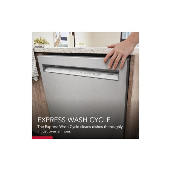 Kitchenaid® 39 dBA Dishwasher in PrintShield™ Finish with Third Level Utensil Rack KDFE204KPS