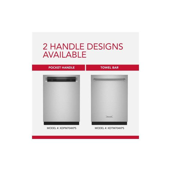 Kitchenaid® 44 dBA Dishwasher with 360° Max Jets™ Third Rack and LED Interior Lighting KDTM704KPS Kitchenaid® 44 dBA Dishwasher with 360° Max Jets™ Third Rack and LED Interior Lighting KDTM704KPS