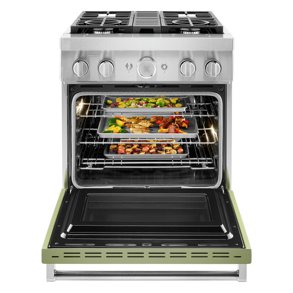 KitchenAid® 30'' Smart Commercial-Style Dual Fuel Range with 4 Burners KFDC500JAV